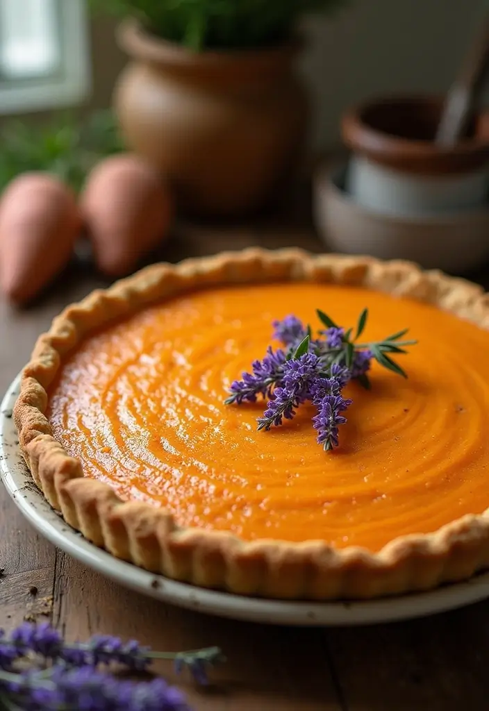 30 Keto Sweet Potato Pie Recipes for Low Carb Holidays - 28. Lavender Honey Keto Sweet Potato Pie