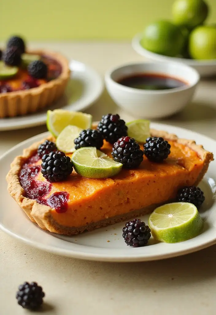 30 Keto Sweet Potato Pie Recipes for Low Carb Holidays - 29. Blackberry Lime Keto Sweet Potato Pie