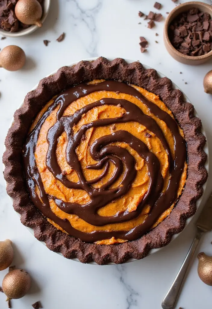 30 Keto Sweet Potato Pie Recipes for Low Carb Holidays - 3. Chocolate Swirl Keto Sweet Potato Pie