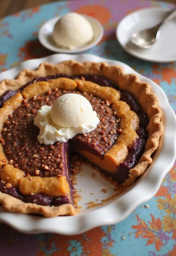 30 Purple Sweet Potato Pie Recipes That Look Beautiful 101 30 Purple Sweet Potato Pie Recipes That Look Beautiful - 17. Peanut Butter Swirl Purple Sweet Potato Pie