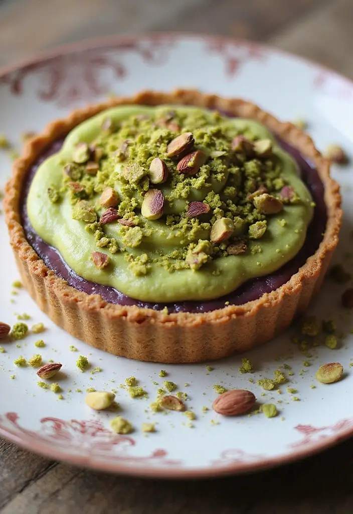 30 Purple Sweet Potato Pie Recipes That Look Beautiful 134 30 Purple Sweet Potato Pie Recipes That Look Beautiful - 22. Pistachio Purple Sweet Potato Pie