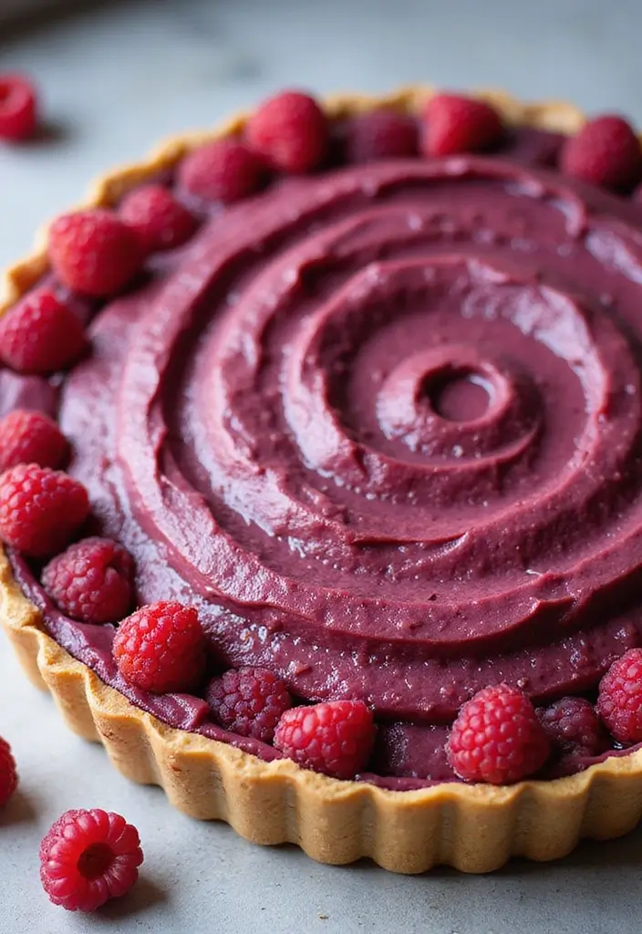 30 Purple Sweet Potato Pie Recipes That Look Beautiful 162 30 Purple Sweet Potato Pie Recipes That Look Beautiful - 26. Raspberry Ripple Purple Sweet Potato Pie