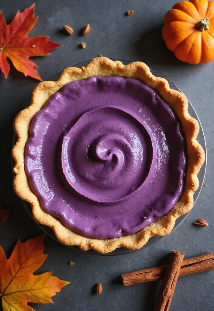 30 Purple Sweet Potato Pie Recipes That Look Beautiful 183 30 Purple Sweet Potato Pie Recipes That Look Beautiful - 29. Pumpkin Spice Purple Sweet Potato Pie