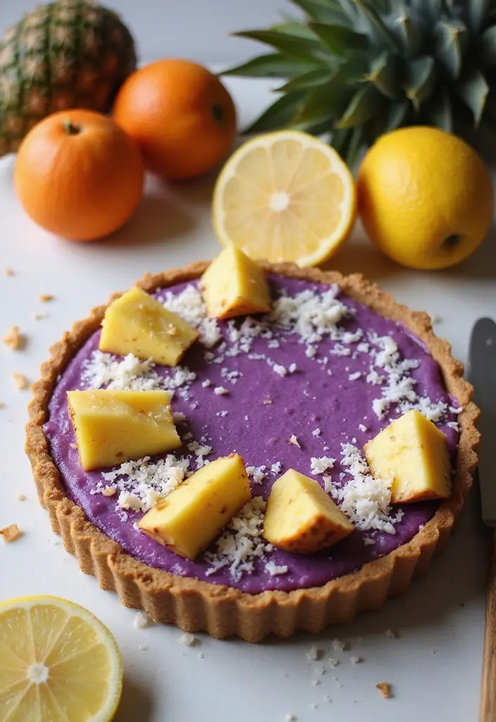 30 Purple Sweet Potato Pie Recipes That Look Beautiful 32 30 Purple Sweet Potato Pie Recipes That Look Beautiful - 6. Tropical Purple Sweet Potato Pie